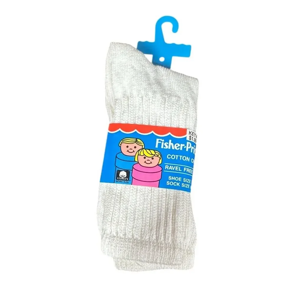 Vtg Fisher Price 90s Toddler Boys Solid‎ Color Cotton Crew Socks 4 Pr Size 7-12